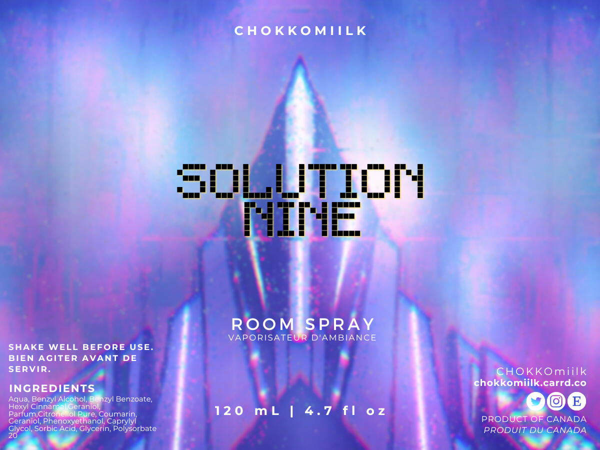 Solution Nine Spray Label Art.